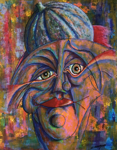 Painting titled "LA MELONITE" by Jean-Luc Coulaud, Original Artwork, Acrylic