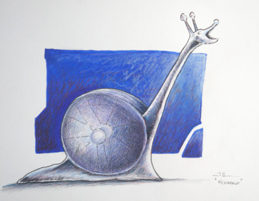 Desenho intitulada "nescargot" por Jean-Luc Lacroix (JL LACROIX), Obras de arte originais, Acrílico