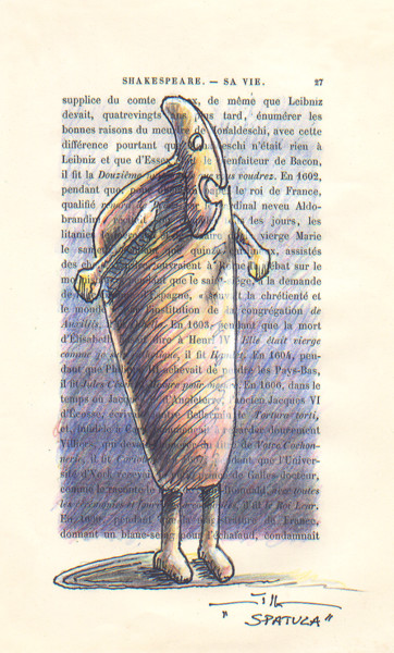 Tekening getiteld "Spatula" door Jean-Luc Lacroix (JL LACROIX), Origineel Kunstwerk, Inkt