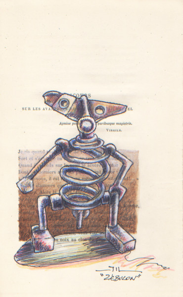 Dibujo titulada "Zébulon (croquis de…" por Jean-Luc Lacroix (JL LACROIX), Obra de arte original, Tinta