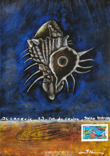 Painting titled "Mail shell" by Jean-Luc Lacroix (JL LACROIX), Original Artwork, Acrylic