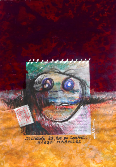 Peinture intitulée "Mail Face" par Jean-Luc Lacroix (JL LACROIX), Œuvre d'art originale, Acrylique