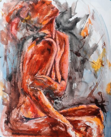 Peinture intitulée "571 Pensées cosmiqu…" par Jean-Luc Lopez, Œuvre d'art originale, Encre