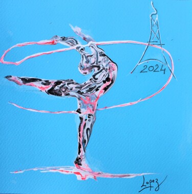 Картина под названием "1624 Gymnastique au…" - Jean-Luc Lopez, Подлинное произведение искусства, Акрил