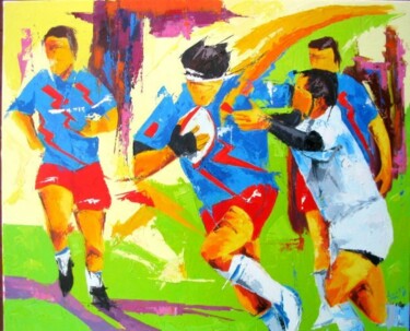 Peinture intitulée "651 Stade Français" par Jean-Luc Lopez, Œuvre d'art originale, Huile
