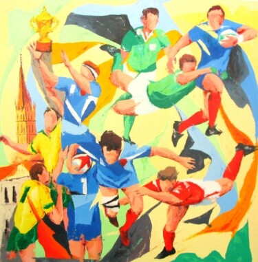 Pittura intitolato "World Cup à Toulouse" da Jean-Luc Lopez, Opera d'arte originale, Olio