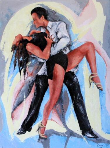 Pintura titulada "1079 Tango endiablé" por Jean-Luc Lopez, Obra de arte original, Acrílico Montado en Bastidor de camilla de…