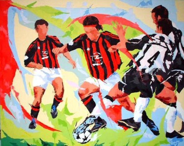 绘画 标题为“Calcio” 由Jean-Luc Lopez, 原创艺术品, 油