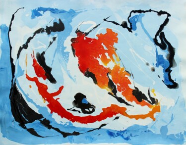 Peinture intitulée "Fond de corail" par Jean-Luc Lopez, Œuvre d'art originale, Huile