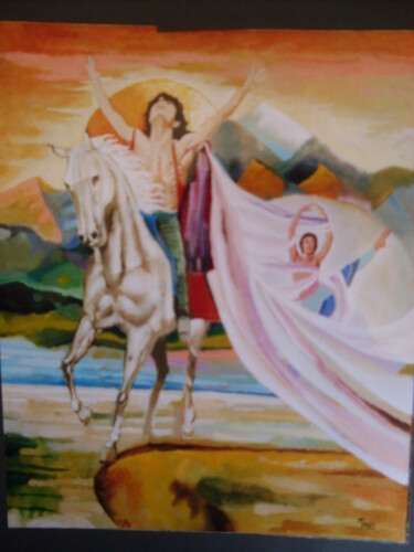 Картина под названием "Hidalgo ou l'adorat…" - Jean Luc Marès, Подлинное произведение искусства, Масло