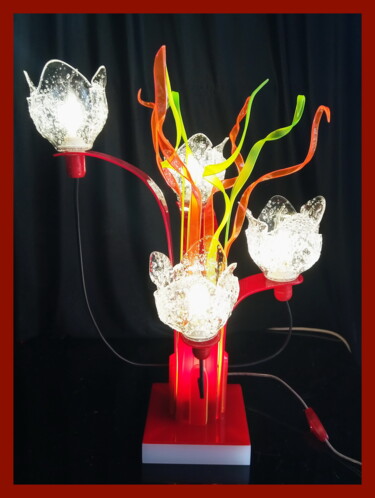 Design intitulée "Lampe à facettes" par Jean Luc Masini, Œuvre d'art originale