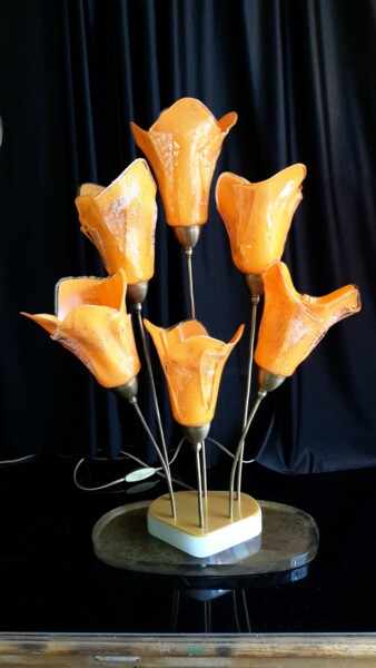 "Lampe 6 tulipes ora…" başlıklı Design Jean Luc Masini tarafından, Orijinal sanat, Cam