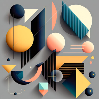 "Lines and Shapes 3" başlıklı Dijital Sanat Jean Luc Michon tarafından, Orijinal sanat, AI tarafından oluşturulan görüntü