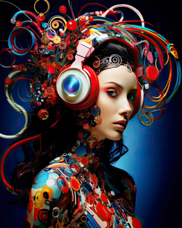 "DJ 4" başlıklı Dijital Sanat Jean Luc Michon tarafından, Orijinal sanat, AI tarafından oluşturulan görüntü