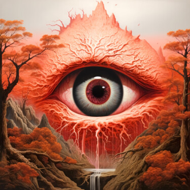 Digitale Kunst mit dem Titel "Eye 2" von Jean Luc Michon, Original-Kunstwerk, KI-generiertes Bild