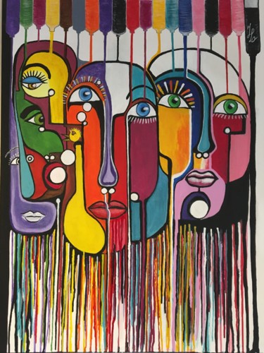 Painting titled "CHAOTIQUE" by Jean Luc Onré, Original Artwork, Acrylic