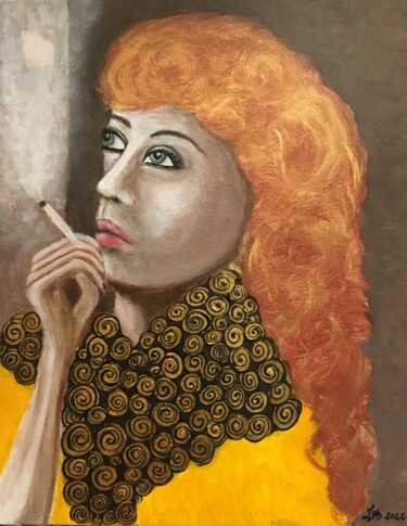 Pintura titulada "La fumeuse" por Jean Luc Onré, Obra de arte original, Acrílico