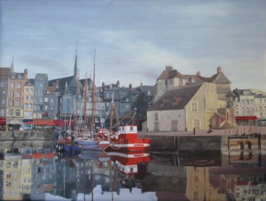 Peinture intitulée "PORT D'HONFLEUR" par Jean-Luc Tranchand, Œuvre d'art originale, Huile