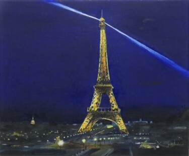 Pittura intitolato "Le phare de Paris" da Jean-Luc Tranchand, Opera d'arte originale, Olio