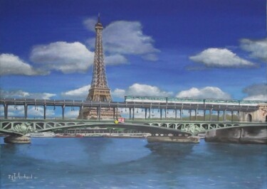 Pintura titulada "LE PONT DE BIR-HAKE…" por Jean-Luc Tranchand, Obra de arte original, Oleo Montado en Bastidor de camilla d…