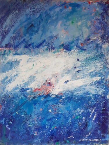 Peinture intitulée "Vague bleue" par Jean-Marc Chapelet (jeanmarchapelet), Œuvre d'art originale, Huile