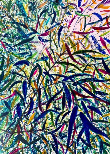 Peinture intitulée "Bambou" par Jean Marc Collombat, Œuvre d'art originale, Aquarelle