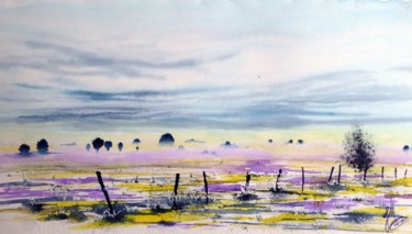 Peinture intitulée "Horizon incertain" par Jean Marc Collombat, Œuvre d'art originale, Aquarelle