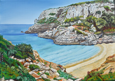 Peinture intitulée "Cala Marmols - Bale…" par Jean-Marc Dufer, Œuvre d'art originale, Huile Monté sur Châssis en bois