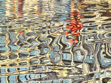 Peinture intitulée "Et l'eau monte..." par Jean-Marc Dufer, Œuvre d'art originale, Huile Monté sur Châssis en bois