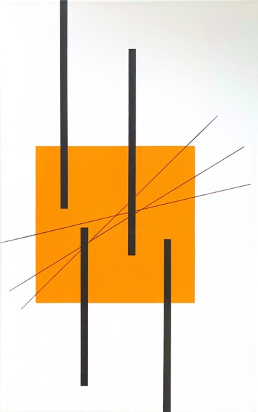 Malerei mit dem Titel "Soleil carré" von Jean-Marc Gardeux, Original-Kunstwerk, Acryl