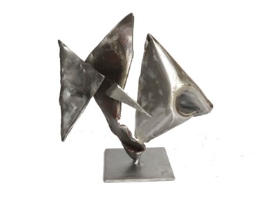 Skulptur mit dem Titel "LE  PETIT POISSON" von Jean-Marc Martinez, Original-Kunstwerk, Metalle