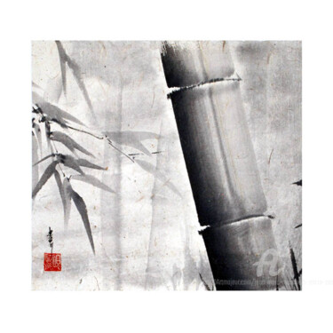 Pittura intitolato "bambou majeur" da Jean-Marc Moschetti (encre-zen), Opera d'arte originale, Inchiostro Montato su Telaio…