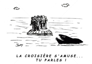 Tekening getiteld "LA CROISIÈRE S'AMUSE" door Jean-Marc Philippe (Jimpy), Origineel Kunstwerk, Marker