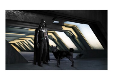 Arte digital titulada "Darth Vader's Dog" por Jean-Marie Gitard (Mr STRANGE), Obra de arte original, Collages digitales