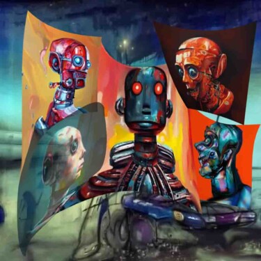 Poster for Sale avec l'œuvre « Un dessin numérique d'un robot » de  l'artiste Artistbot