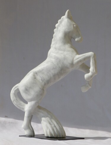 Sculpture titled "Carrara Marble Anim…" by Jean-Michel Garino, Original Artwork, Stone