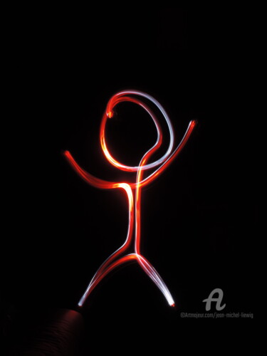 Photographie intitulée "Silhouette rouge" par Jean-Michel Liewig, Œuvre d'art originale, Light Painting