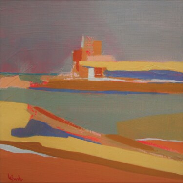 Painting titled "L'entrée du port de…" by Jean-Noël Le Junter, Original Artwork, Oil Mounted on Wood Stretcher frame