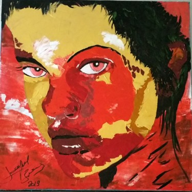 Painting titled "ROUGE" by Jean-Paul Bedel, Original Artwork, Acrylic