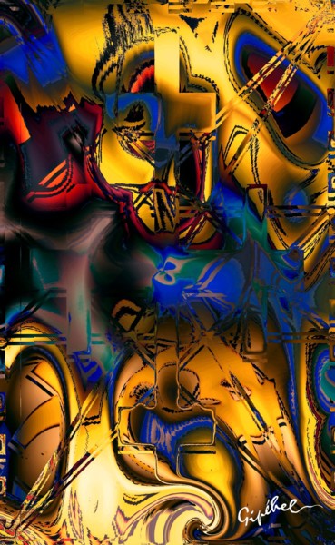 Digitale Kunst mit dem Titel "Reflections" von Gipéhel, Original-Kunstwerk, Digitale Malerei