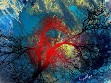 Digital Arts titled "L'Arbre Rouge" by Gipéhel, Original Artwork, Photo Montage