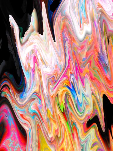 数字艺术 标题为“Rainbow jelly” 由Jean Philippe Desmoulins, 原创艺术品, 丙烯