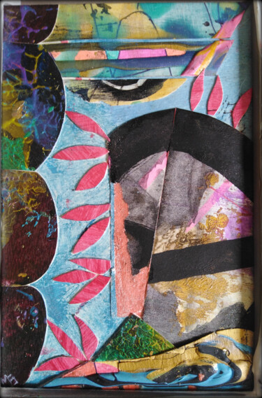 "Madala." başlıklı Kolaj Jean Philippe Desmoulins tarafından, Orijinal sanat, Kolaj Ahşap panel üzerine monte edilmiş