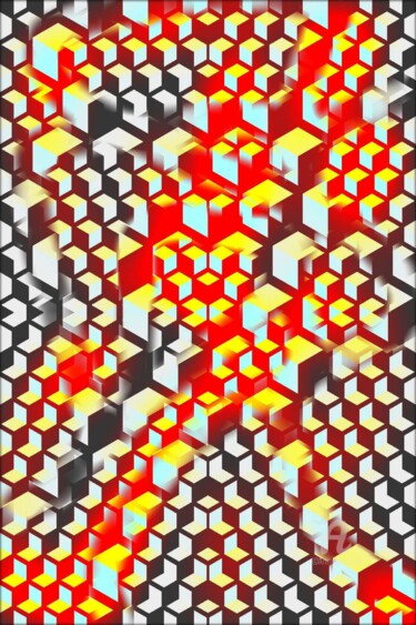 Arts numériques intitulée "Spicy cubes" par Jean Philippe Desmoulins, Œuvre d'art originale, Modélisation 3D