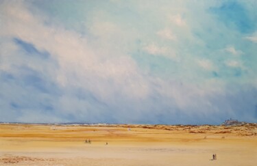 Painting titled "La plage nord de Be…" by Jean-Philippe Guffroy, Original Artwork, Oil