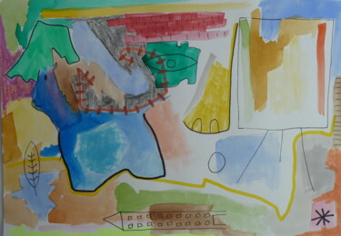 Zeichnungen mit dem Titel "17" von Jean-Philippe Vergnaud, Original-Kunstwerk, Aquarell