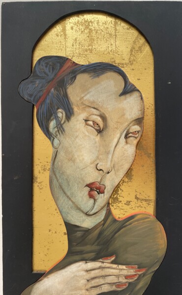 Pintura titulada "doux souvenirs shoko" por Jean-Pierre Ceytaire, Obra de arte original, Oleo