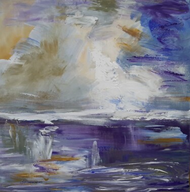 Peinture intitulée "entre ciel et mer" par Jean-Pierre Duquaire, Œuvre d'art originale, Acrylique