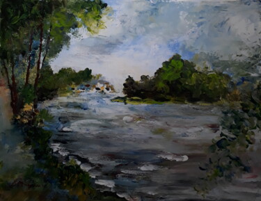 Painting titled "les-bords-du-cher.j…" by Jean-Pierre Duquaire, Original Artwork, Oil