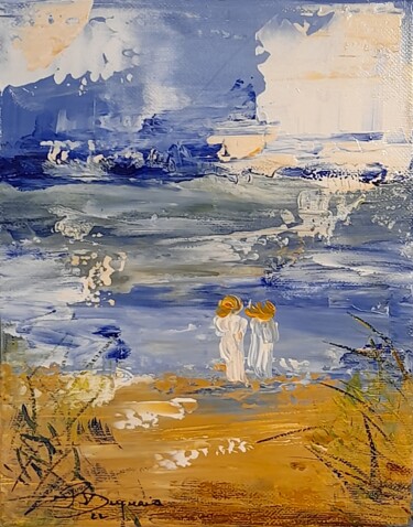 Peinture intitulée "Au bord de la mer" par Jean-Pierre Duquaire, Œuvre d'art originale, Acrylique Monté sur Châssis en bois
